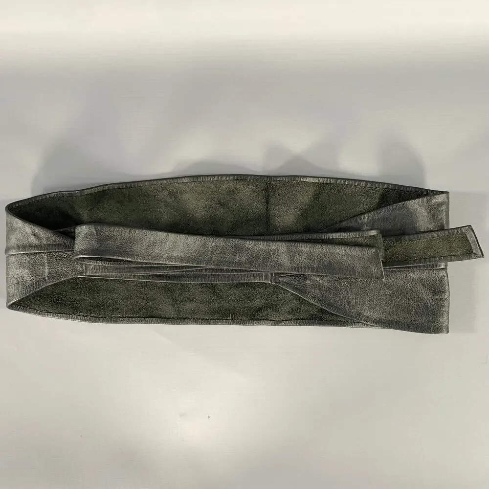 AMAL Size L Black Leather Cummerbund